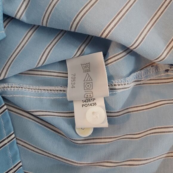 Foxcroft Blue Striped Button Down Shirt - Picture 9 of 12